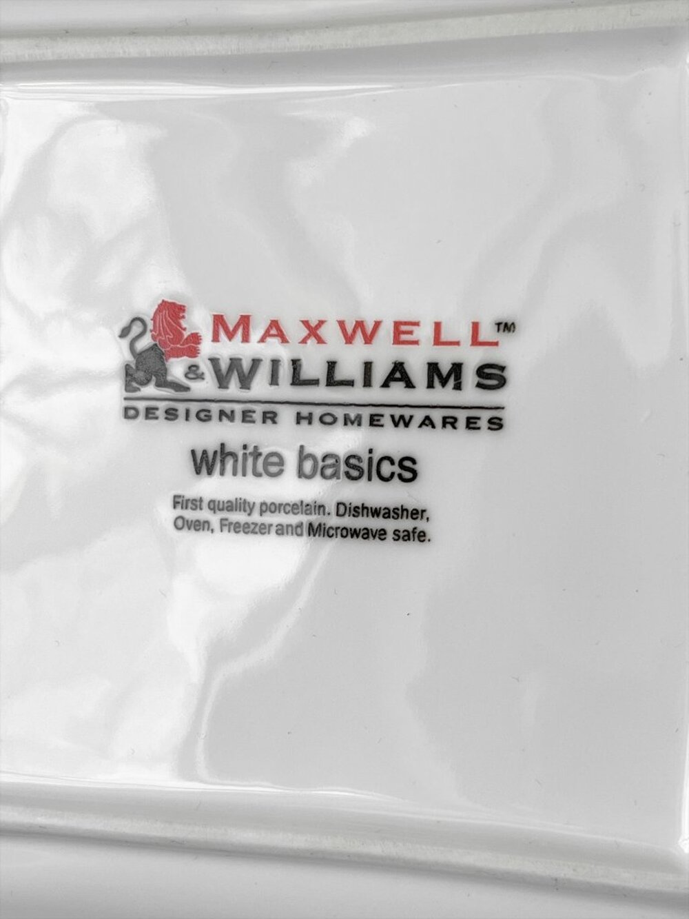 4 Maxwell & Williams White Basics Dinner Plates East Meets West Square 7" - Picture 3 of 4